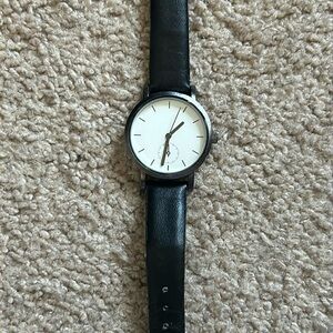 Women’s vintage stainless steel minimalistic black/white adjustable watch‎